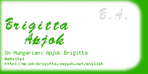 brigitta apjok business card